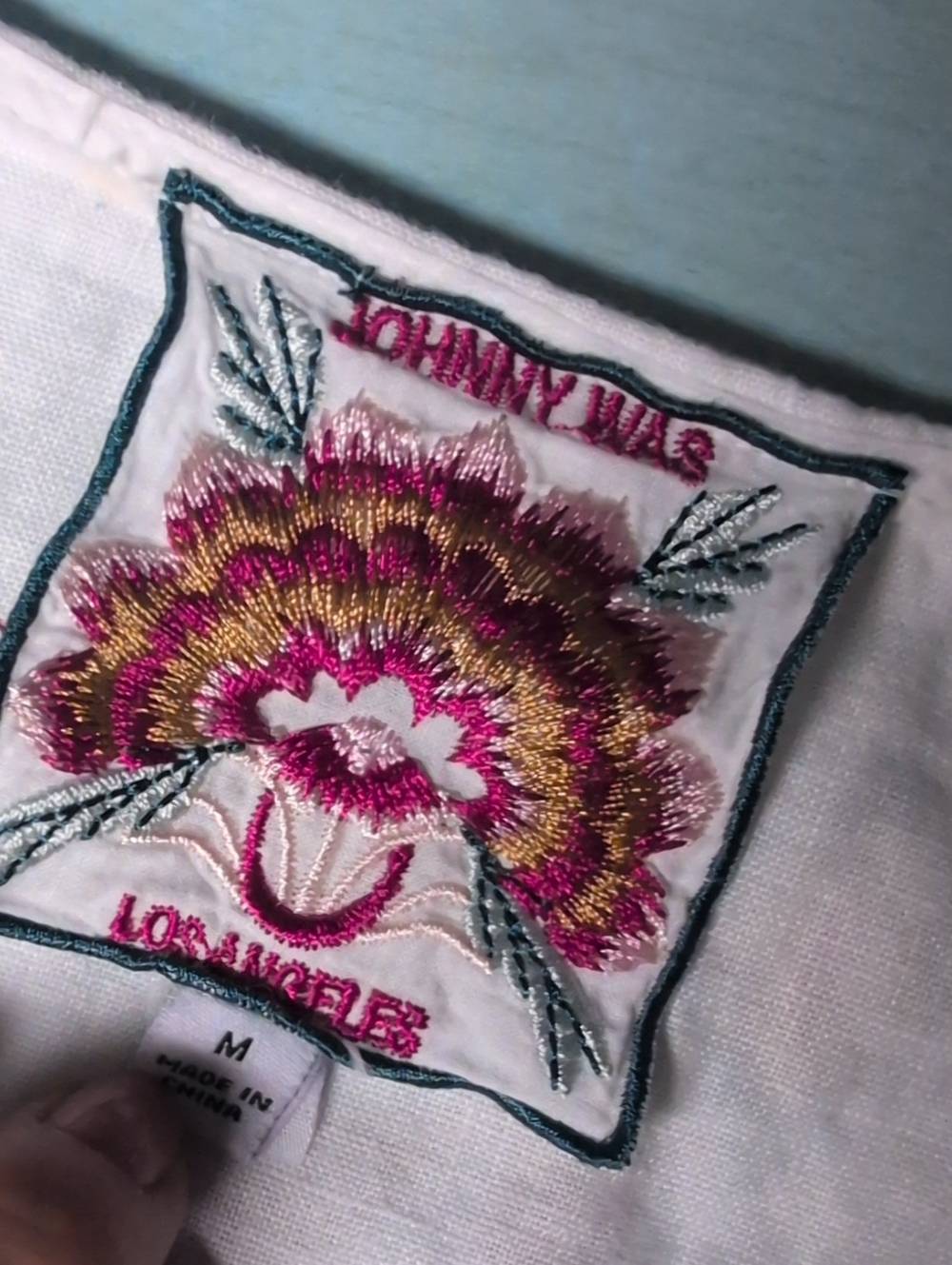 Johnny Was Mariposa White Linen Top. - Picture 8 of 10